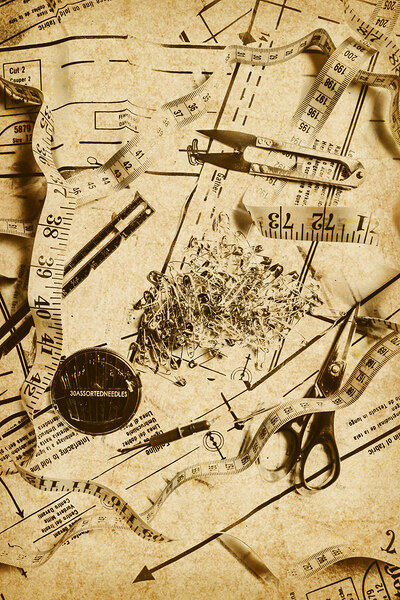 In fashion of vintage sewing Print