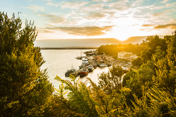 Harbouring a colourful vista Print
