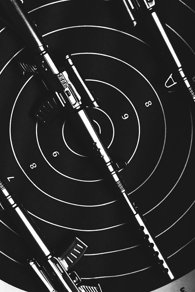 Black and white military marksman  Print