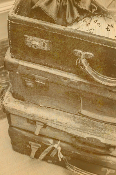 Vintage travel stack Print