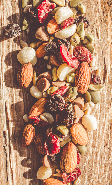 Rustic dried fruit and nut mix Print