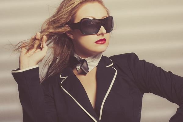 Luxury fashion girl in exclusive sunglasses Print