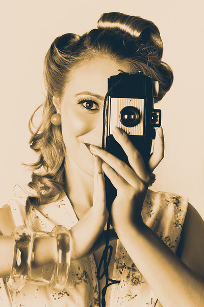 Female Fashion Photographer Taking People Pictures Print