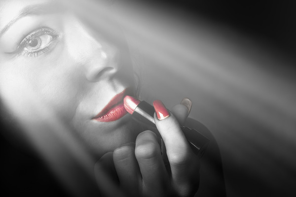 Dark fashion and make up beauty Print