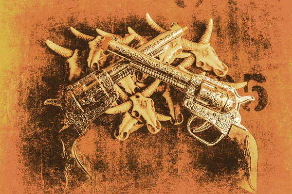 Old West Cowboy Shooter Print