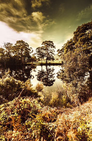 Huonville river reflections Print