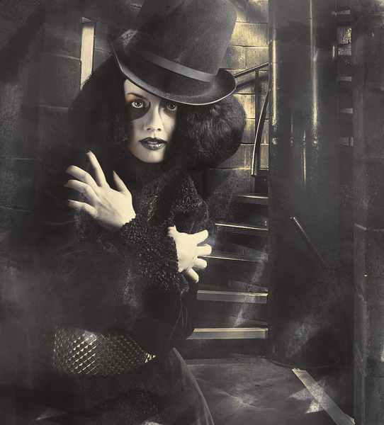 Mystery magician in halls of magic and illusion Print