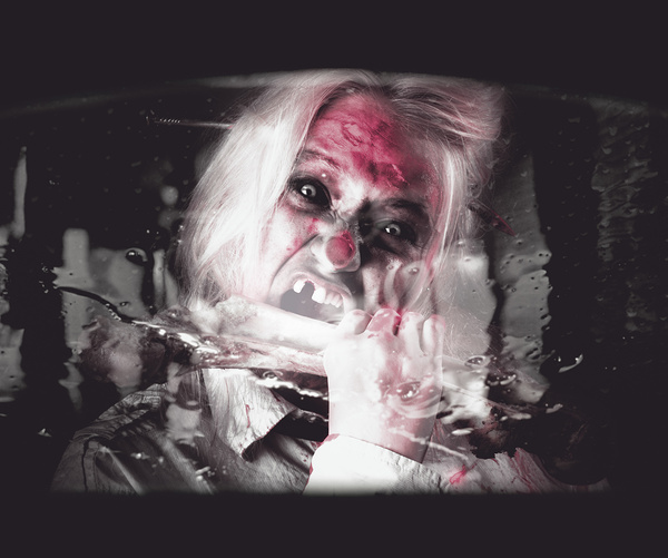 Horror fast food. Drive thru zombie apocalypse Print