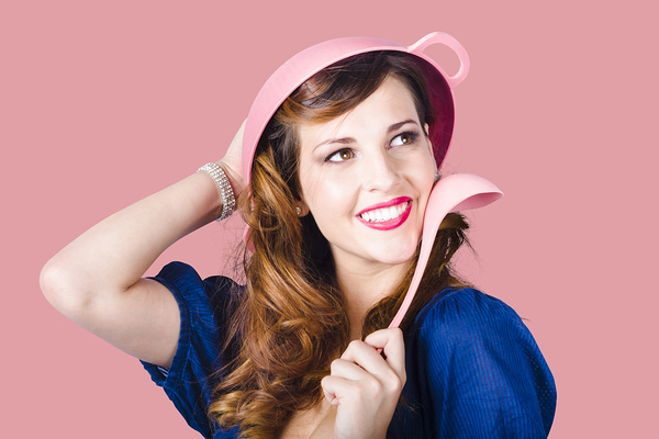 Pinup cook in funny pose Print