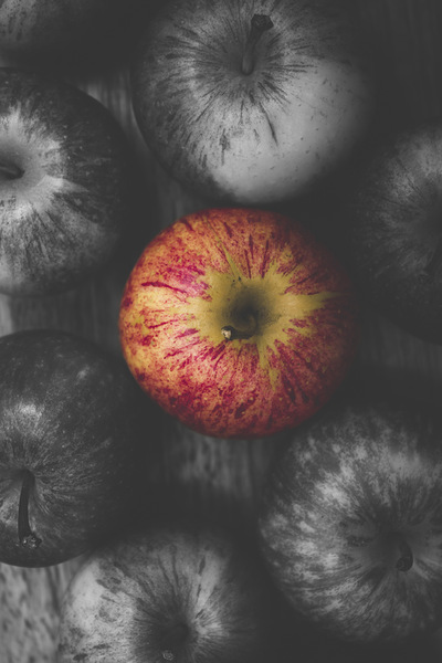 Selective colour still life fruits Print
