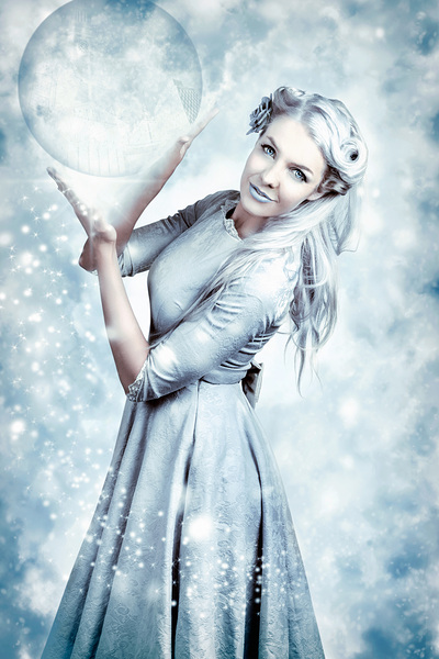 Magic Winter Woman In Luxury Fashion And Makeup Print