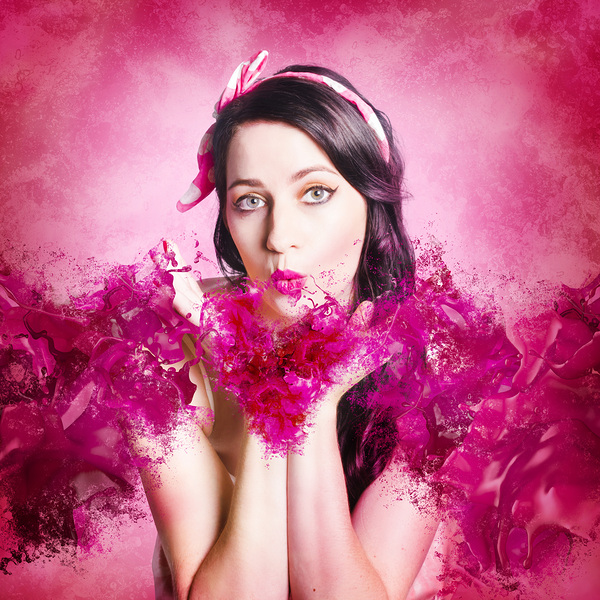 With love and hearts Print