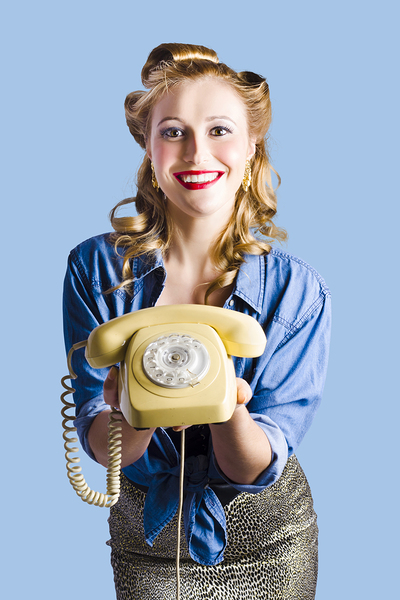 Retro receptionist Print