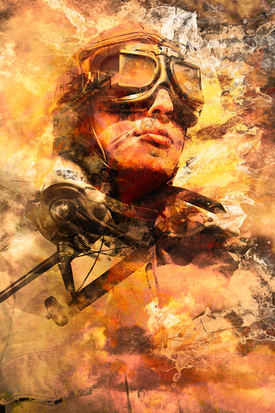 Painted pilots at war Print