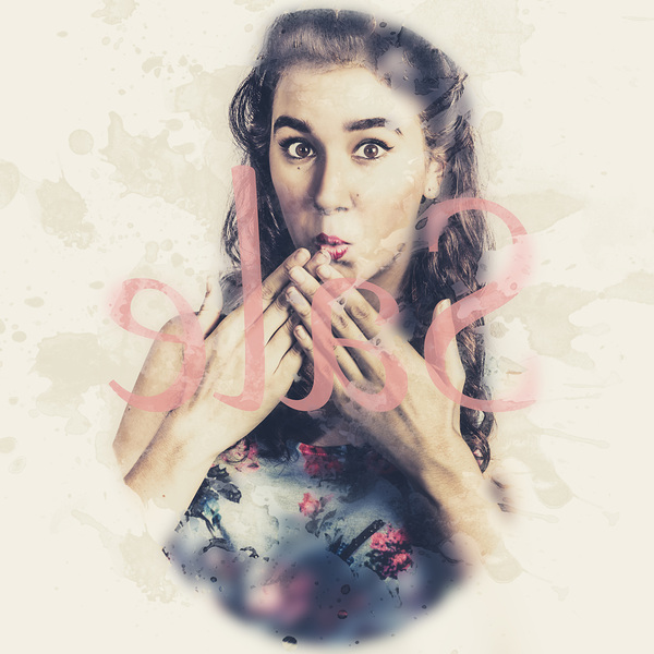 Surprised pin up window shopper at store sale Print