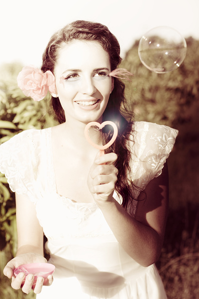 Retro Bubbles Of Love Print