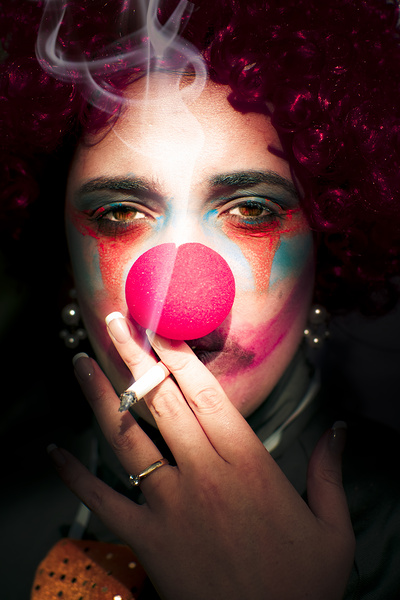 Smoking clown Print