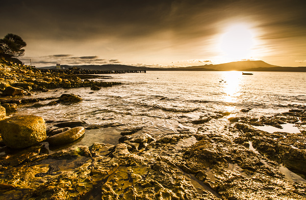 Atmospheric dusk seascape Print
