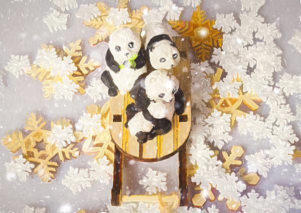 Painterly pandas Print