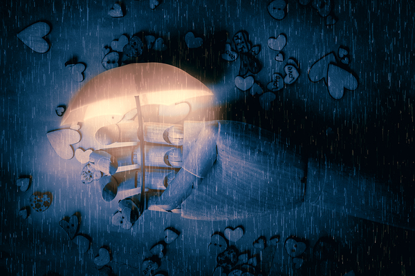 A light in the rain Print