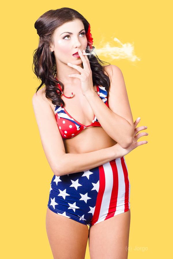 Beautiful american military pin up girl  Print