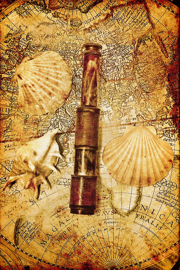 Nostalgia in a nautical ocean adventure  Print