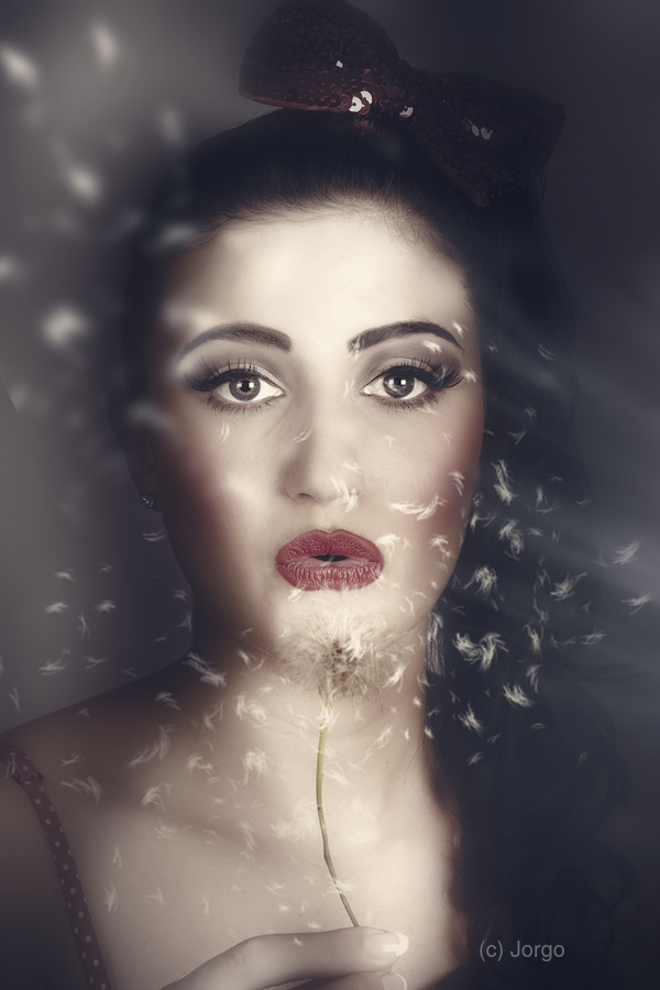 Fantasy girl with fairy tale wish in secret garden  Print