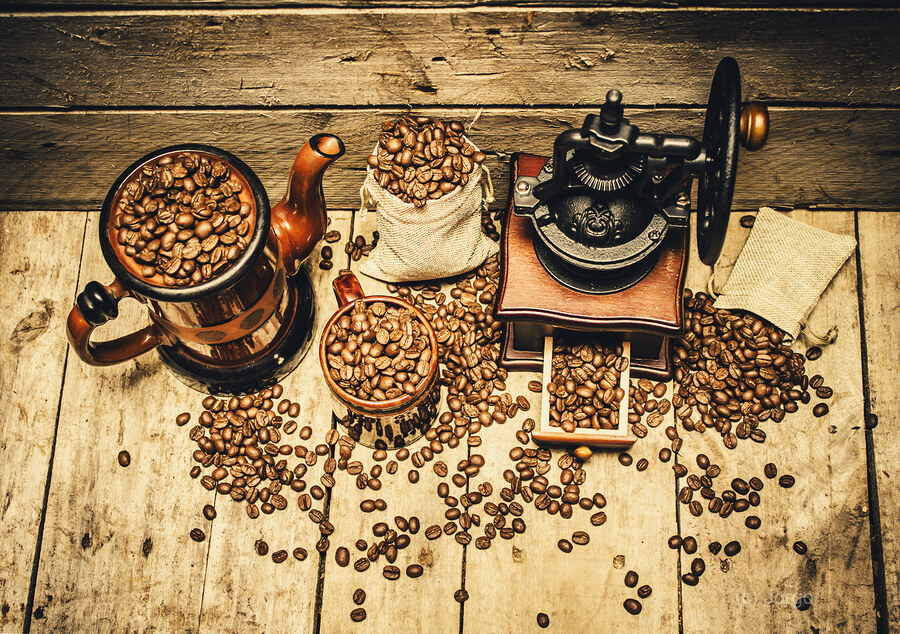 Retro coffee bean mill  Print