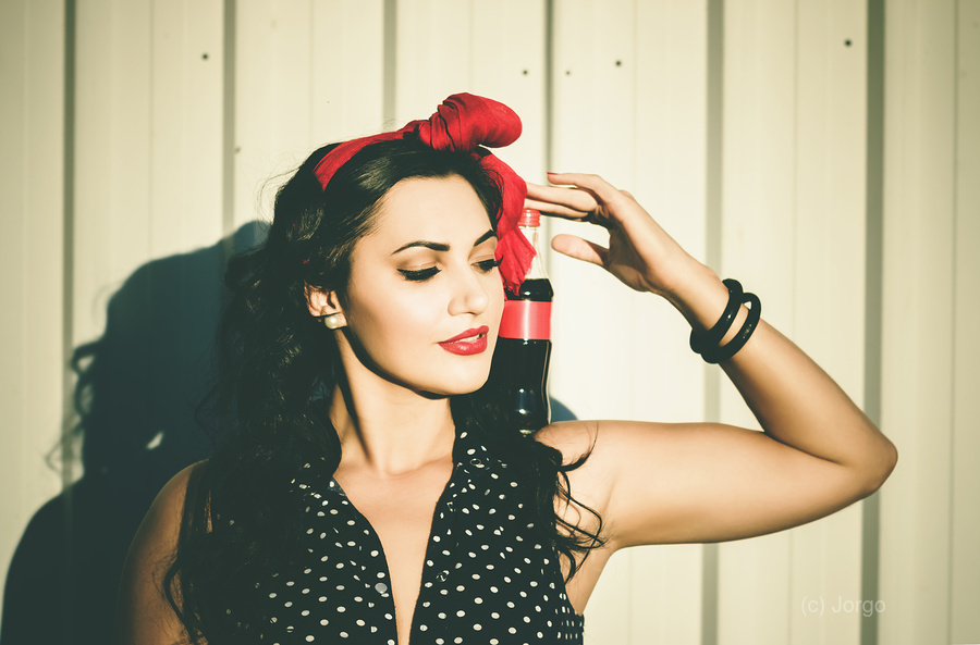 Retro advert. Seventies drive-thru gals  Print