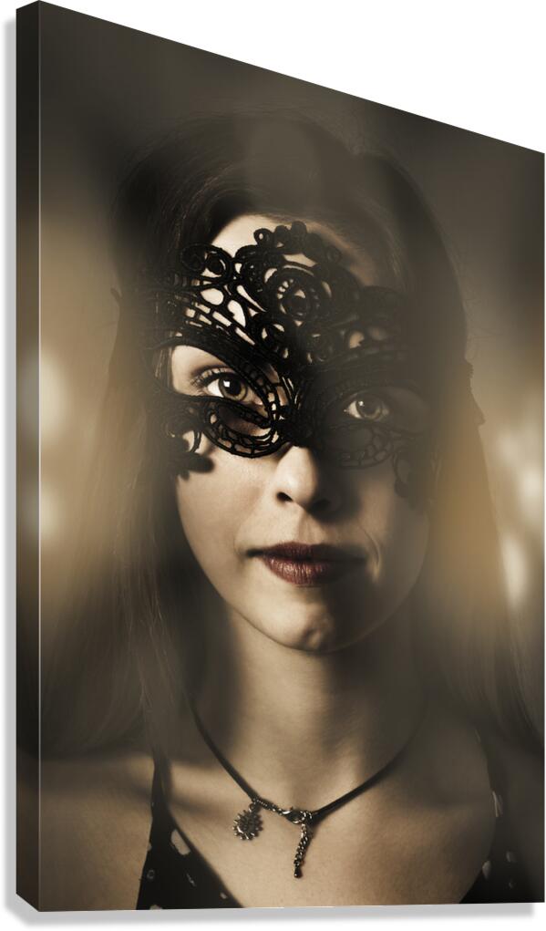 Beautiful party woman at luxury night ball Canvas Print