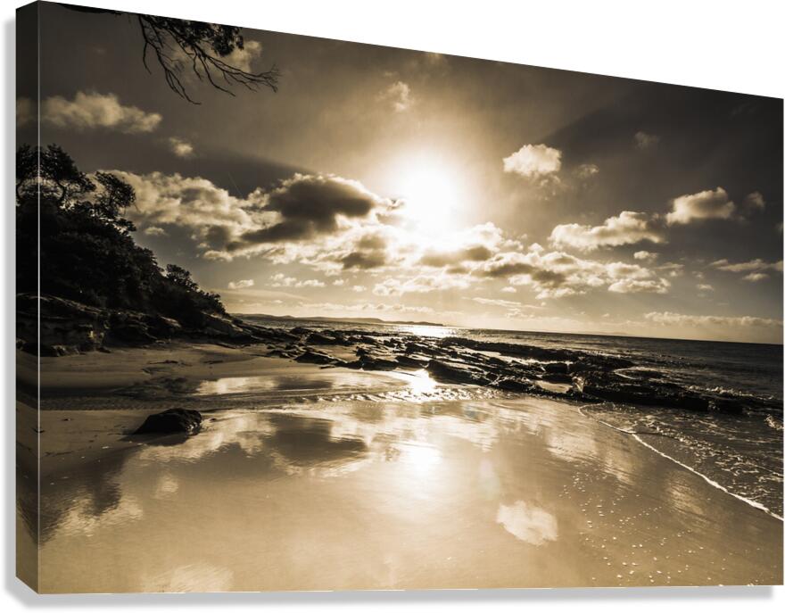 Sun sand and sea reflection Canvas Print
