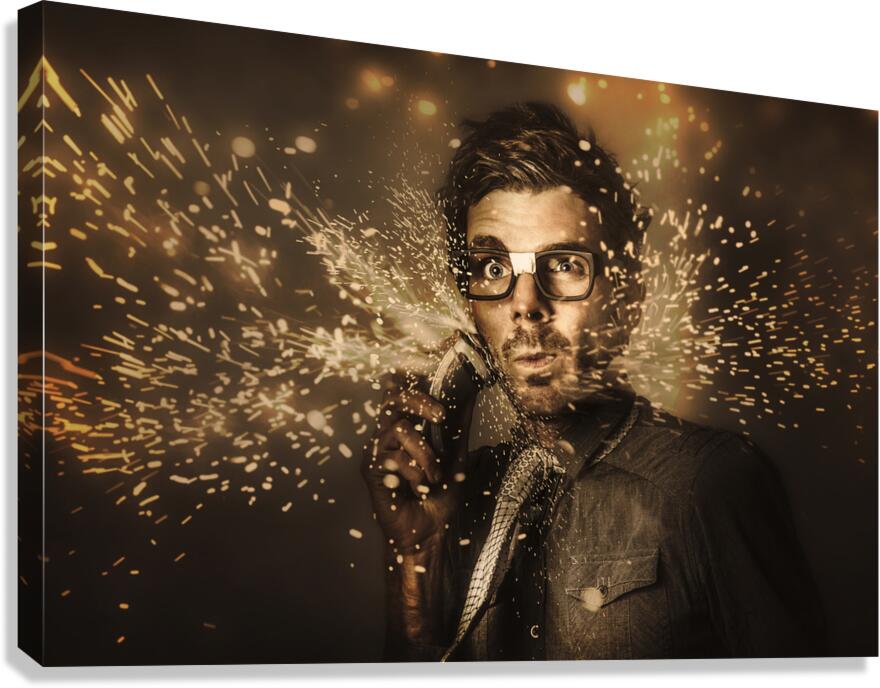 Funny male beauty and fashion nerd Canvas Print