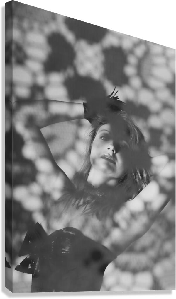 Dark black and white fashion art woman Canvas Print