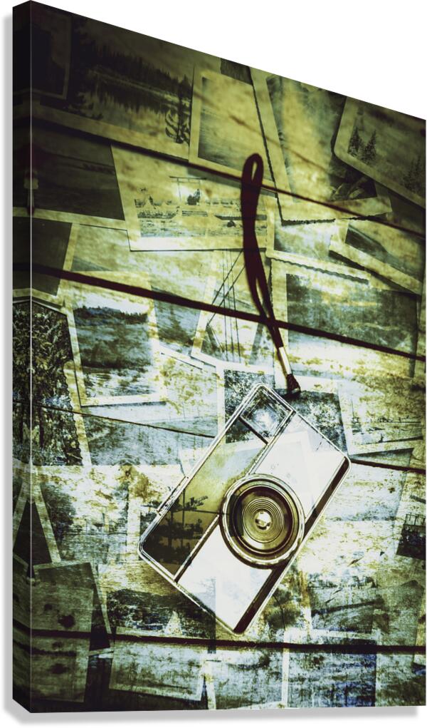 Old retro film camera in creative composition Canvas Print