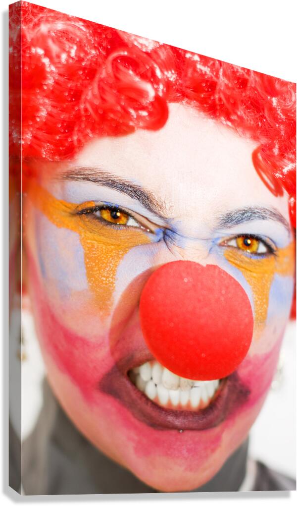 Red Clown Rage Canvas Print