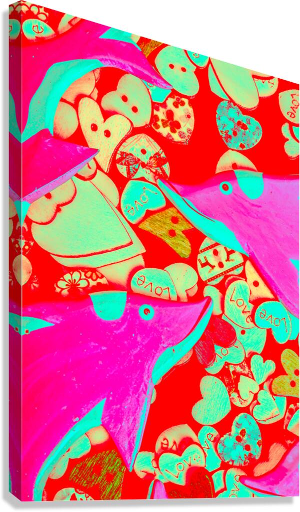 Dolphin love Canvas Print