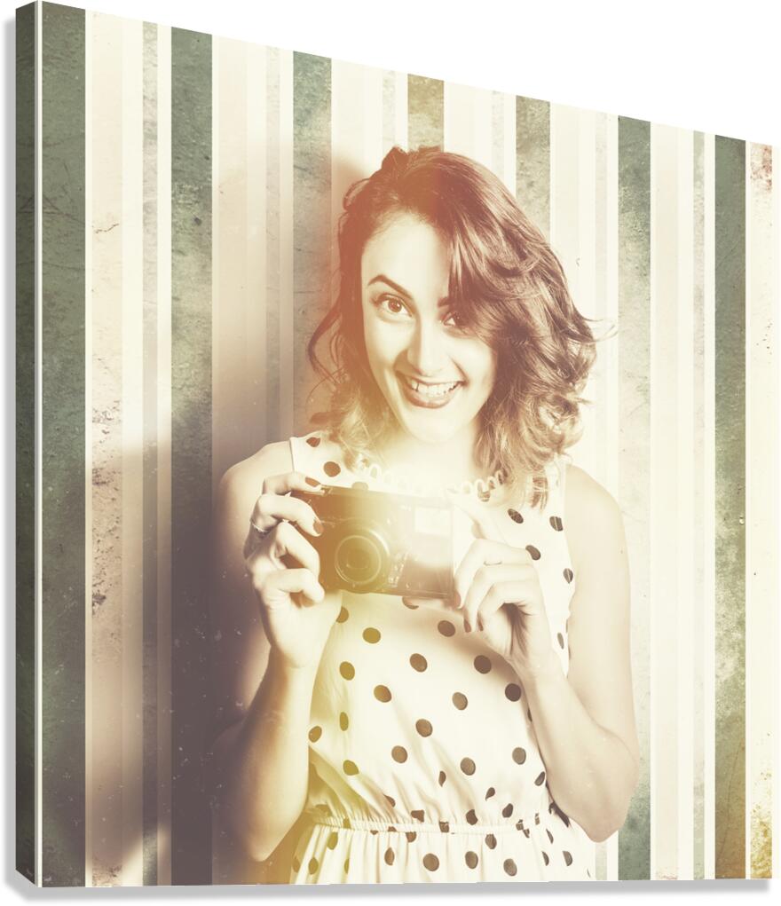 Female pinup photographer Canvas Print