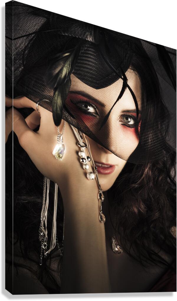 Beautiful Female Fashion Model In Luxury Jewellery Canvas Print