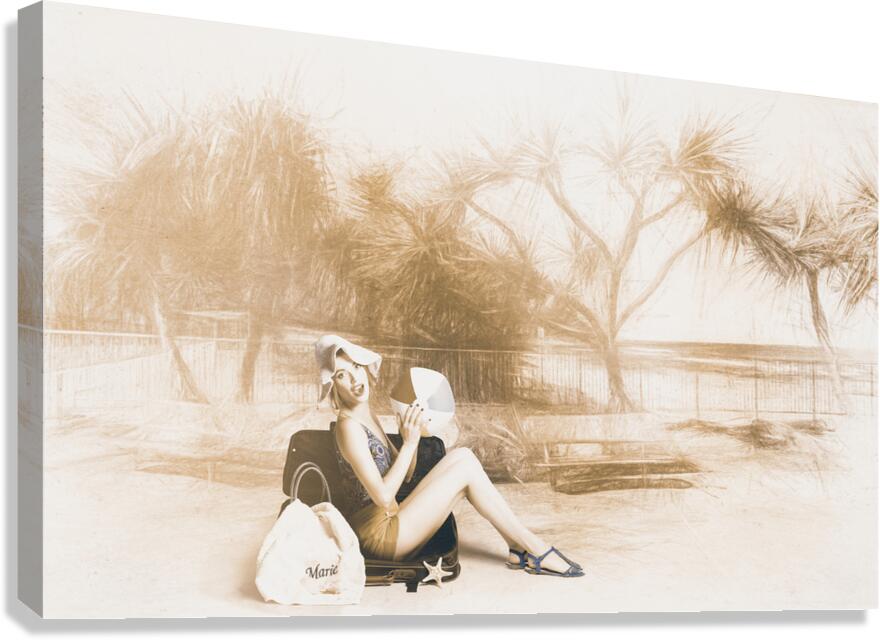 Fine art beach pinup Canvas Print