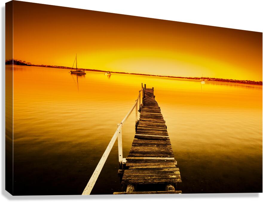 Rickety pier sunset Canvas Print