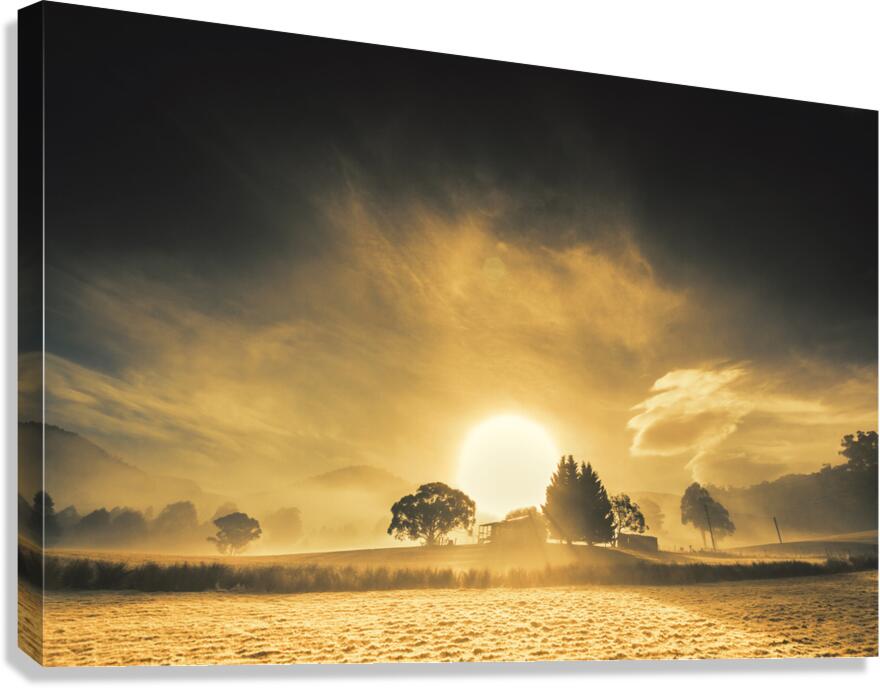 Farmyards and silhouettes Canvas Print