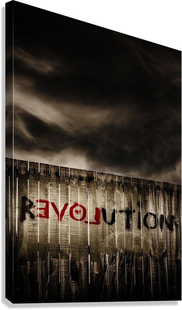 Revolution. The writings is on the wall Canvas Print