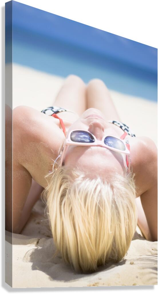 Summer Sun Beach Bather Canvas Print