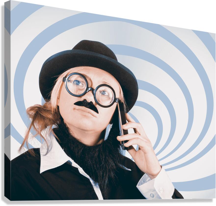 Technology evolution of mobile phone communication Canvas Print