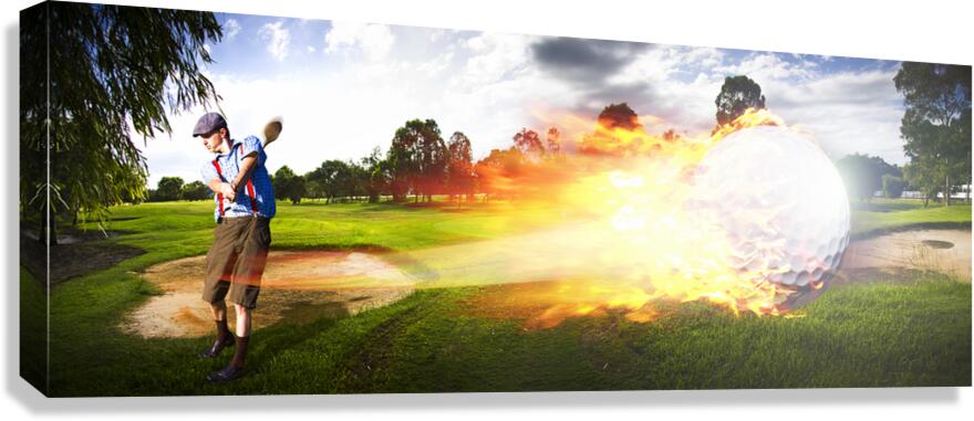 Golf Ball On Fire Canvas Print