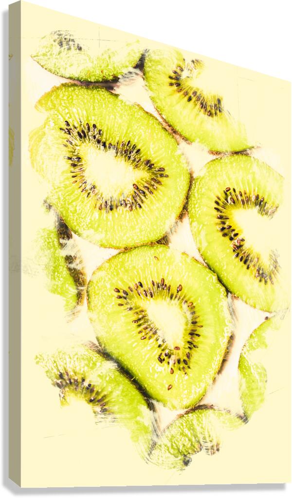 Full Frame Shot Of Fresh Kiwi Slices With Seeds Canvas Print