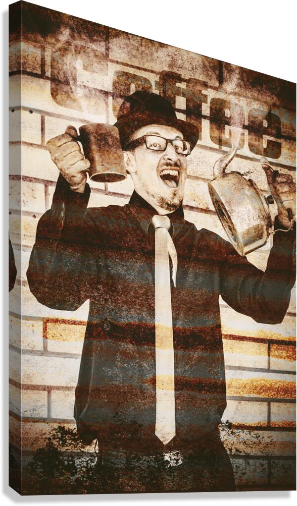 Sign of an old coffeehouse employee Canvas Print