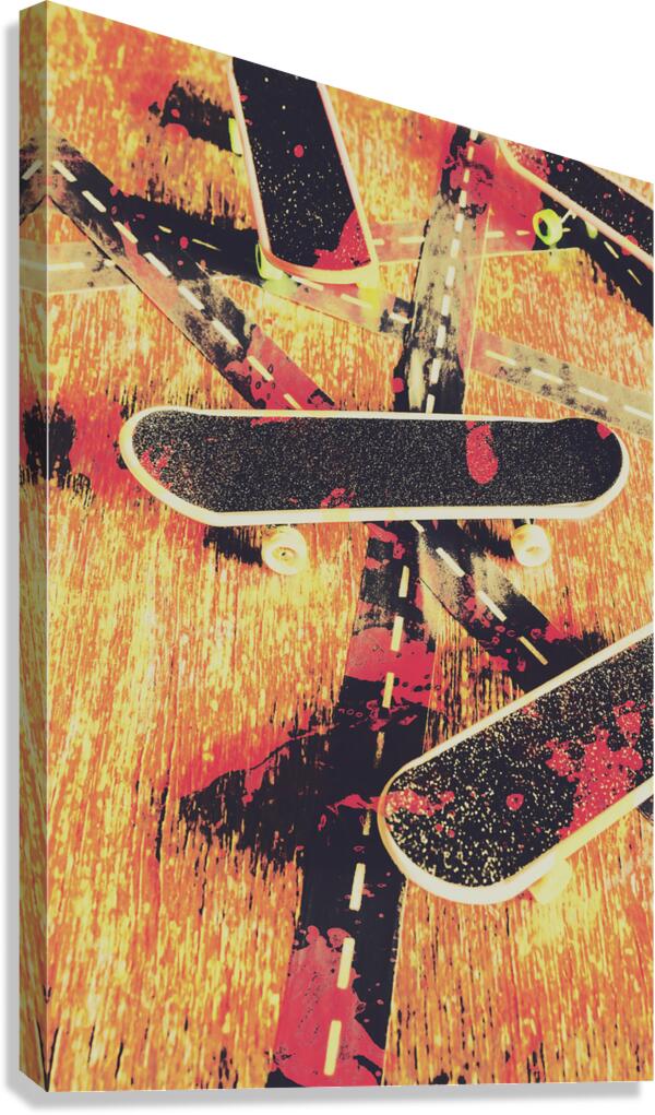 Grunge skate art Canvas Print
