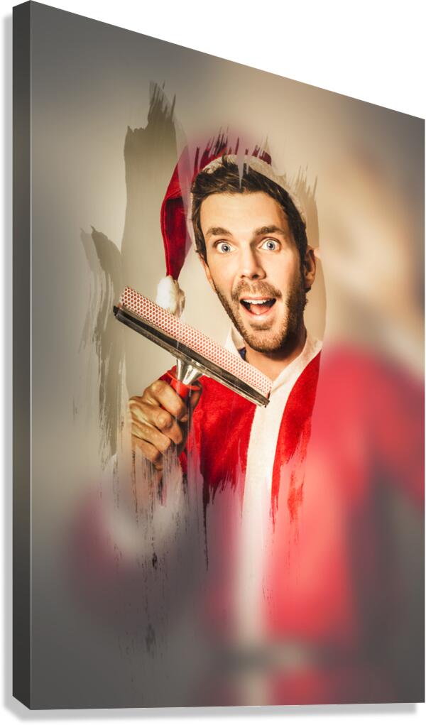 Santa elf preparing for Christmas Canvas Print