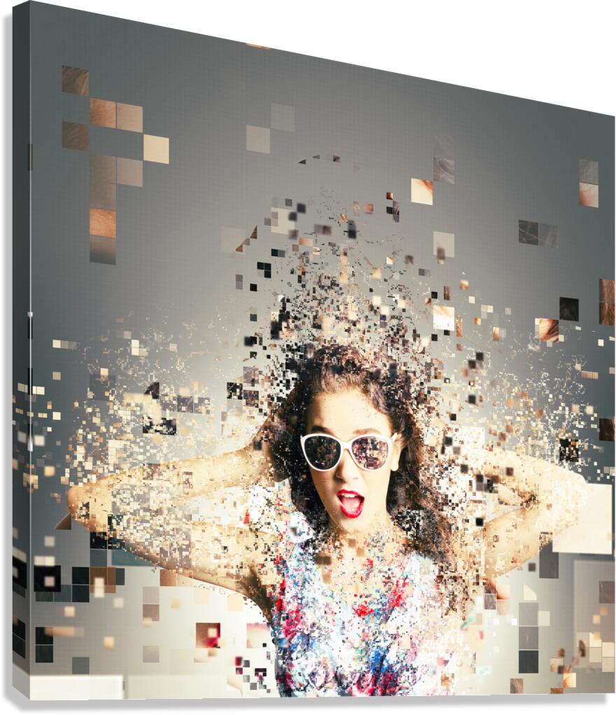 Pixel pinup in 3D printing download Canvas Print